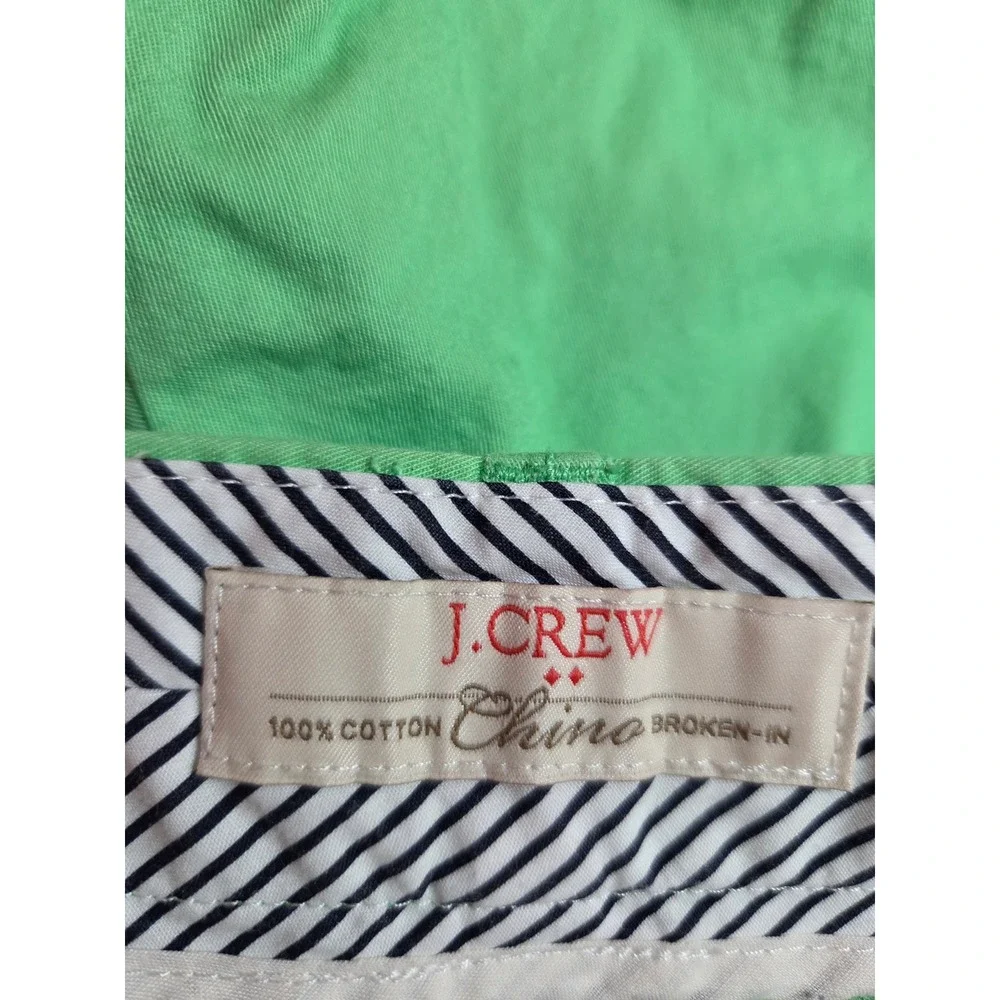 J.Crew‎ Broken-In Chino Shorts Womens 10 Green Cotton Mid Rise Casual 4.5 Inseam